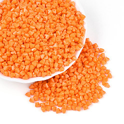 Темно-Оранжевый Выпечка краска стеклянные бусины, граненое сердце, темно-оранжевый, 3.5x4.5x4.5 мм, отверстие : 1 мм, Около 7620 шт / фунт