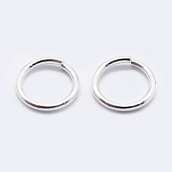 Silver 925 Sterling Silver Open Jump Rings, Round Rings, Silver, 20 Gauge, 4x0.8mm, Inner Diameter: 2mm, about 185pcs/10g