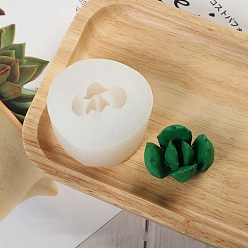 Белый Силиконовые формы для свечей своими руками, формы для литья смолы, суккулент, для уф-смолы, изготовление ювелирных изделий из эпоксидной смолы, белые, 35x30 мм