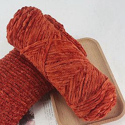 Коричневый Шерстяная пряжа синель, бархатные нитки для ручного вязания, для детского свитера, шарфа, ткани, рукоделия, ремесла, коричневые, 3 мм, около 87.49 ярдов (80 м) / моток