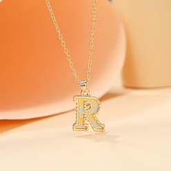 Letter R Ожерелья с подвесками в виде инициалов из сплава, золотые, Буква R, 18.31 дюйм (46.5 см)