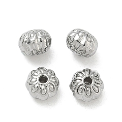 Нержавеющая Сталь Цвет 304 из нержавеющей стали бусы, цветок, цвет нержавеющей стали, 6x4.8 мм, отверстие : 1 мм