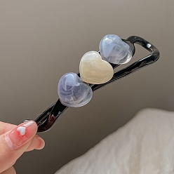 Светлый Стально-синий Заколки для волос банан из ацетата целлюлозы (смолы), светло-стальной синий, 110 мм