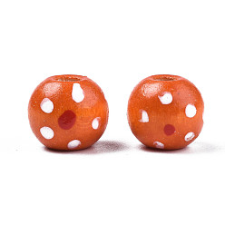 Коралловый Бусины из натурального дерева, круглый в горошек, коралл, 9~10.5x8~9 мм, отверстие : 2.5~3.5 мм, Около 3700 шт / 1000 г