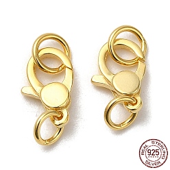 Настоящее золото 18K 925 Застежки-«карачи» из стерлингового серебра с перемычками., реальный 18 k позолоченный, 9x6x2 мм