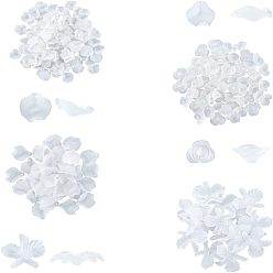 Clear 120g 4 Style Transparent Acrylic Pendants, Frosted, Petal, Clear, 30g/style