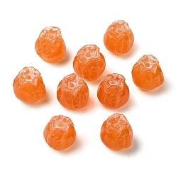 Orange Red Opaque Resin Beads, Persimmon, Orange Red, 10x10mm, Hole: 1.5mm