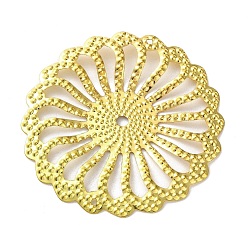 Золотой Железные подвески, цветок, полый, золотые, 50.5x1.5 мм, отверстие : 1.4 мм