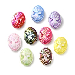 (52) Непрозрачная лаванда Непрозрачные переливающиеся акриловые бусины с УФ-покрытием, овальные, разноцветные, 29x22.5x12 мм, отверстие : 2.5 мм