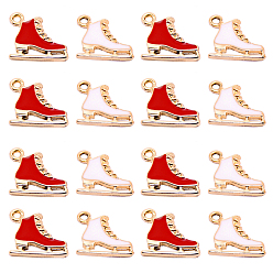 (52) Непрозрачная лаванда 20 шт 2 цвета сплава эмалевые подвески, новогодняя обувь для катания на коньках, золотой свет, разноцветные, 13x15x1.5 мм, отверстие : 1.5 мм, 10 шт / цвет