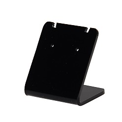 Black Organic Glass Earring Displays, Rectangle, Black, 35x34x27mm, 100pcs/bag