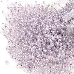 (786) Inside Color AB Crystal/Pale Lavender Lined Toho runde Rocailles, japanische Rocailles, (786) Innenfarbe mit Kristall / hellem Lavendel ausgekleidet, 8/0, 3 mm, Bohrung: 1 mm, über 222pcs / Flasche, 10 g / Flasche
