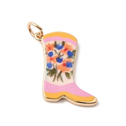 Shoes Латунные подвески с принтом, золотые, с целью перехода в кольце, обуви, 20x19x3 мм, отверстие : 3.5 мм