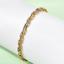 Настоящее золото 18K 304 браслеты из нержавеющей стали с цепочками для женщин, ионное покрытие (ip), долговечный, реальный 18 k позолоченный, 6.69 дюйм (17 см), ширина 3мм