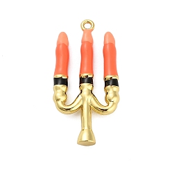 Другие Подвески из латуни и эмали на Хэллоуин, стойки покрытие, долговечный, без свинца и без кадмия, реальный 18 k позолоченный, свеча, 27x13.5x3.5 мм, отверстие : 1.2 мм