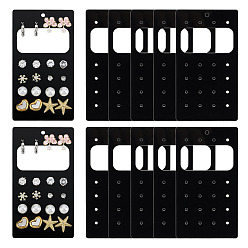 Black Acrylic Stud Earring Organizer Display Cards, Rectangle, Black, 9x5x0.3cm