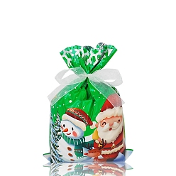 Santa Claus Bolsas de plástico para hornear pe, bolsas de cordón, con la cinta, para la fiesta de bodas de navidad compromiso de cumpleaños favor de vacaciones, patrón de Papá Noel, 320x240 mm