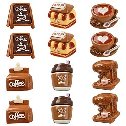 Седло Коричневый 12шт. 6 стили, мультяшная кофейная тематика, смоляные застежки для значков на лацкан, покрашенный золотой латунный значок для рюкзака или одежды, разнообразные, седло коричневый, 22.5~27.5x19.5~26.5 мм, 2 шт / стиль