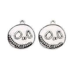 Античная Бронза Сплавочные сеттинги для кулона, тибетский стиль, без кадмия и без свинца, Хэллоуин, призрак, античная бронза, 22.5x20x1 мм, отверстие : 1.8 мм