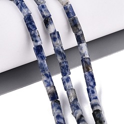 Blue Spot Jasper Natural Blue Spot Jasper Beads Strands, Hexagonal Prism, 5~7.5x3.5~4.5mm, Hole: 0.6~0.8mm, about 57~64pcs/strand, 14.76~15.55 inch(37.5~39.5cm)