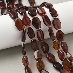 Янтарный Янтарные шарики нити, самородки, с бисером, 12~15x9.5~11x4~5 мм, отверстие : 0.7 мм, около 26 шт / нитка, 15.16 дюйм (38.5 см)