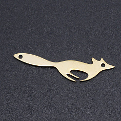 Golden 201 Stainless Steel Links connectors, Fox, Golden, 35x9x1mm, Hole: 1.4mm