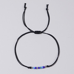 Noir Bracelets d'amitié tressés en perles de verre ajustables, parfaits au quotidien et à offrir., noir, 11.02 pouce (28 cm)