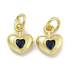 Прусский Синий Латунь с микропокрытием, с целью перехода в кольце, без кадмия и без свинца, реальный 18 k позолоченный, долговечный, сердце, берлинская лазурь, 10x8x3.5 мм, отверстие : 3 мм