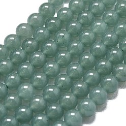 Кадет Синий Натуральный Malaysia нефритовые бусы пряди, окрашенная и подогревом, круглые, кадетский синий, 6~6.5 мм, отверстие : 1 мм, около 60~62 шт / нитка, 14.96 дюйм (38 см)