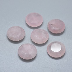 Розовый Кварц Природного розового кварца кабошонов, граненые, плоско-круглые, 24.5x8.5 мм