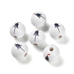 Колокол Европейский бисер из натурального дерева, Серия Ocean, бусины лотоса с принтом 16 мм, бусины с большим отверстием, колокол, 16x15 мм, отверстие : 4 мм