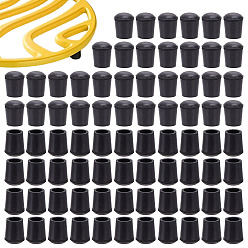 Black Rubber Table Chair Leg Covers, Furniture Cups, Black, 19x16~16.5mm