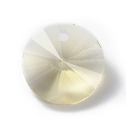 Lemon Chiffon Glass Charms, Faceted, Cone, Lemon Chiffon, 14x7mm, Hole: 1mm