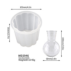 Flower Vase Base DIY Silicone Mold, Resin Casting Molds, for UV Resin, Epoxy Resin Craft Making, Flower, 105x95mm