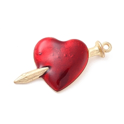 Light Gold Подвески из сплава хэллоуина с эмалью, сердце с кинфе, золотой свет, 37x22x3 мм, отверстие : 1.6 мм