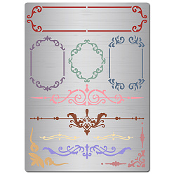 Rectangle Трафареты для резки металла из нержавеющей стали, для diy scrapbooking / фотоальбом, декоративное тиснение, матовый цвет нержавеющей стали, прямоугольные, 190x140 мм