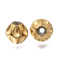 Настоящее золото 18K 304 из нержавеющей стали бусы, ионное покрытие (ip), двухконусные, реальный 18 k позолоченный, 6x5.5 мм, отверстие : 1.2 мм