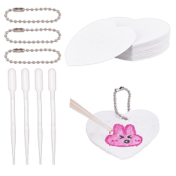 Сердце 26штук пенопласта для поделок, для diy craft, с 26шт. железных шариковых цепочек и 26шт. пластиковых капельниц, сердце, 60x60x0.3 мм