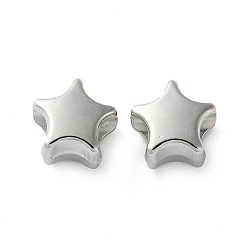 Звезда Ccb пластиковые бусины esuropean, бусины с большим отверстием, платина, звезда, 10.5x10.5x7 мм, отверстие : 3.5 мм