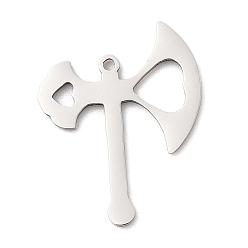 Нержавеющая Сталь Цвет 201 подвески из нержавеющей стали, топор очарование, лазерная резка, цвет нержавеющей стали, 19x15x1 мм, отверстие : 1.2 мм