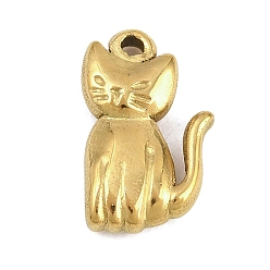 Cat Shape 304 подвески из нержавеющей стали, золотые, очарование в форме кошки, 16.5x10x3.5 мм, отверстие : 1.2 мм