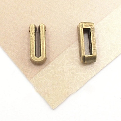 Letter U Тибетский стиль сплава Silde амулеты, Письмо ~ Z, античная бронза, Буква U, 11x5x4 мм, отверстие : 7x2 мм