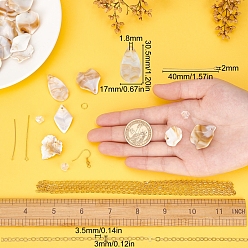 Old Lace SUNNYCLUE DIY Imitation Jade Pendant Earring Making Kit, Including Acrylic Pendants, Glass Beads, Brass Cable Chains & Pin & Earring Hooks, Old Lace, Pendants: 38pcs/box
