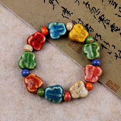 Бабочка Браслеты из фарфоровых бусин ручной работы для женщин, бабочка, внутренний диаметр: 2-1/2 дюйм (6.5 см)