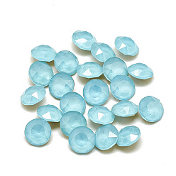 Aguamarina Diy señaló hacia atrás k 9 cabujones de diamantes de imitación de vidrio, color aleatorio chapado en la parte posterior o crudo (sin chapar), estilo moca, facetados, plano y redondo, aguamarina, 6x3 mm
