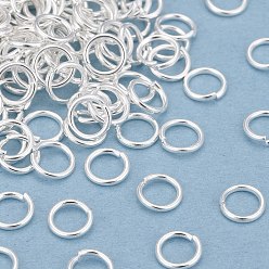 Посеребрённый Покрытие стойки латунными перемычками, открытые кольца прыжок, долговечный, 925 серебро покрытием, 5x0.7 мм, 20 датчик, внутренний диаметр: 3.5 мм