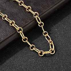 Золотой 304 ожерелья из нержавеющей стали с овальными звеньями для женщин и мужчин, ионное покрытие (ip), золотые, 17.68 дюйм (44.9 см)