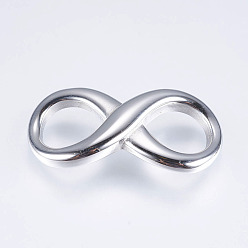 Stainless Steel Color Tarnish Resistant 304 Stainless Steel Links connectors, Infinity, Stainless Steel Color, 14.5x29x5mm, Hole: 9x9.5mm