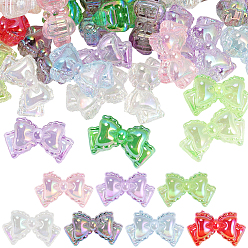 (52) Непрозрачная лаванда 50прозрачные акриловые бусины с УФ-покрытием, радужный, бантом, разноцветные, 15x25x12 мм, отверстие : 2.5 мм