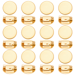Настоящее золото 18K 24 шт. 304 оправы для кабошонов из нержавеющей стали для брошей, плоско-круглые, реальный 18 k позолоченный, 15 мм